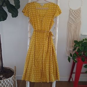 Lucky Brand Mustard Midi Dress